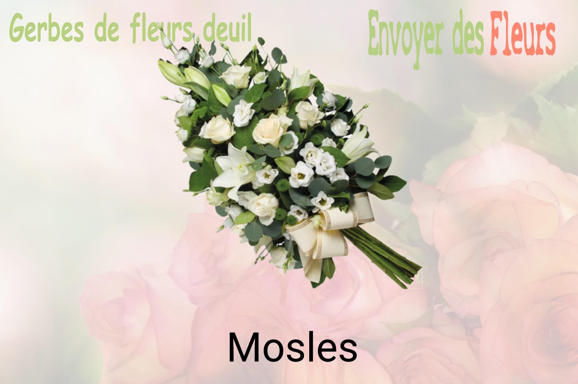 Gerbe de fleurs de deuil livrée à Mosles